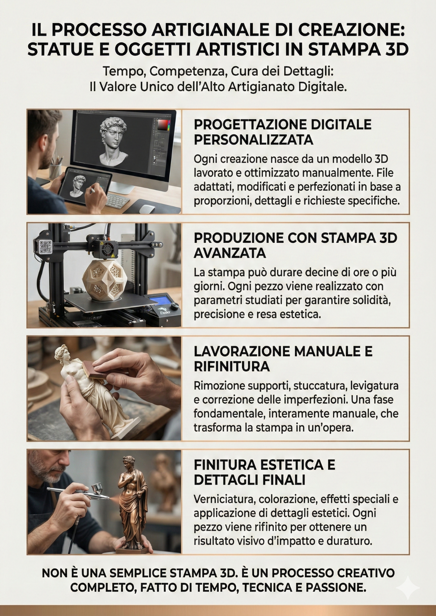 Processo artigianale di creazione e verniciatura